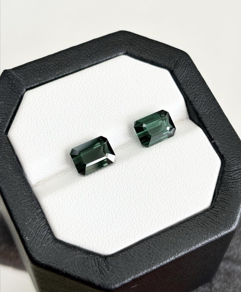 Natural Green Tourmaline Pair 6.04 Ct (9.3*6.7*5.4)