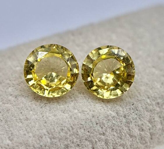 Yellow Sapphire Pair {No Heat} Sri Lanka 1.39 crt